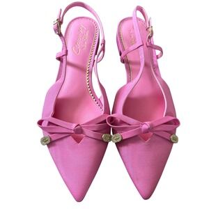 NWOT Circus by Sam Edelman Lafayette Slingback Bow Flats Sz 10 Pink Preppy